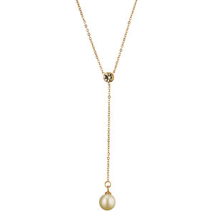 Womens necklace pearl Art 07111 steel 316 L gold