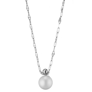 Womens necklace pearl Art 07115 steel 316 L silver