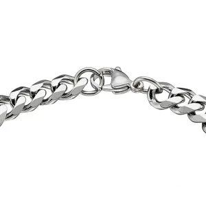 Men's Bracelet chain 7mm steel 316L silver art 00182