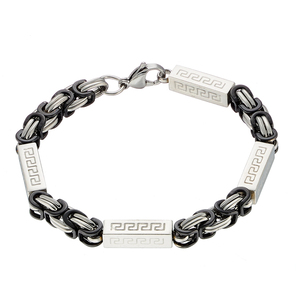 Men's bracelet black-silver Art 00304