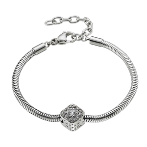 Women's steel bracelet 316L silver