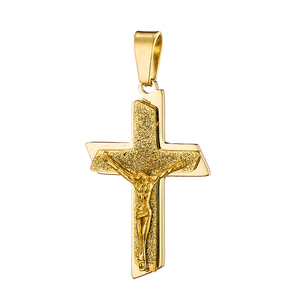 Ανδρικός σταυρός με αλυσίδα ατσάλι 316L χρυσό Art 01254