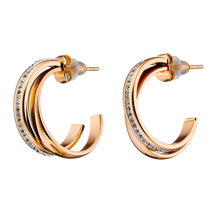 Women's earrings Art 02151 steel 2cm rose-gold