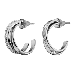 Women's earrings Art 02151 steel 2cm silver