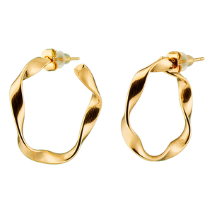 Women's earrings steel rings 2.5cm gold