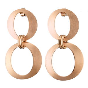Γυναικεία σκουλαρίκια ατσάλι 316L ροζ-χρυσό Art 02179