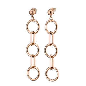 Γυναικεία σκουλαρίκια ατσάλι 316L ροζ-χρυσό Art 02180