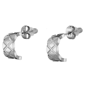 Γυναικεία σκουλαρίκια κρίκοι ατσάλι 316L ασημί Art 02181