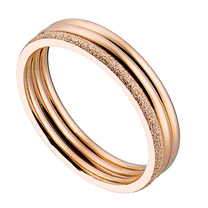 Γυναικείο δαχτυλίδι τριπλό αμμοβολή ατσάλι 316L ροζ-χρυσό Art 02459