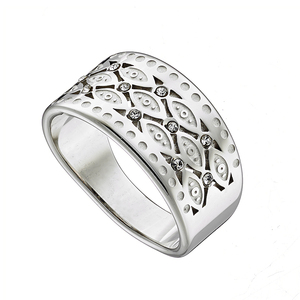 Γυναικείο δαχτυλίδι με λευκές πέτρες ατσάλι 316L ασημί Art 02480