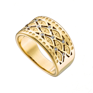Γυναικείο δαχτυλίδι με λευκές πέτρες ατσάλι 316L χρυσό Art 02480