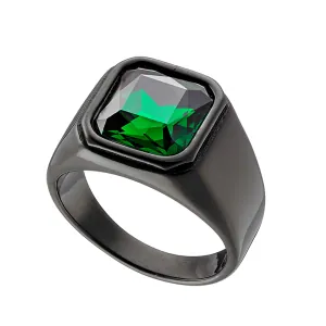 Men's ring steel 316L black 