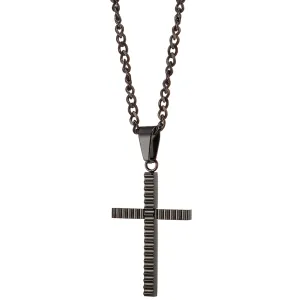 Men's 316L Stainless Steel Cross Necklace – Black bode 01311BL