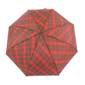 Ομπρέλα Βροχής Rainy Times Απλή χειροκίνητη καρό κόκκινη 