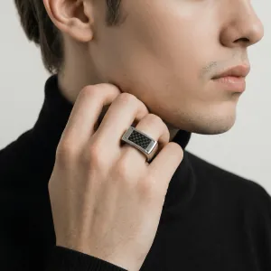 Men's Ring Stainless Steel 316L Silver/Black