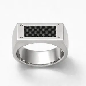 Men's Ring Stainless Steel 316L Silver/Black