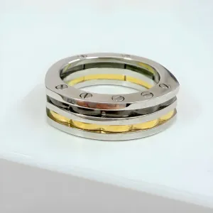 Ανδρικό Δαχτυλίδι Ανοξείδωτο Ατσάλι 316L Ασημί/Χρυσό Visetti RG010X