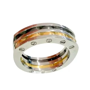 Ανδρικό Δαχτυλίδι Ανοξείδωτο Ατσάλι 316L Ασημί/Χρυσό Visetti RG010X