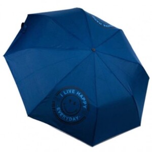 Smiley World Rain Umbrella 9234 simple Windproof blue