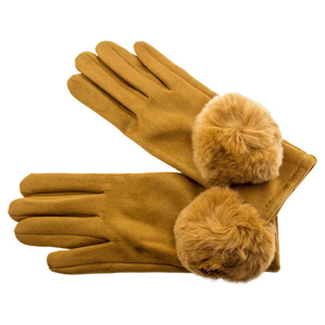 Γυναικεία γάντια πλεκτά κάμελ Verde κωδ. 02-452 One Size