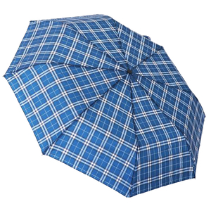 Ομπρέλα Βροχής Rainy Times Απλή χειροκίνητη καρό μπλε/άσπρο