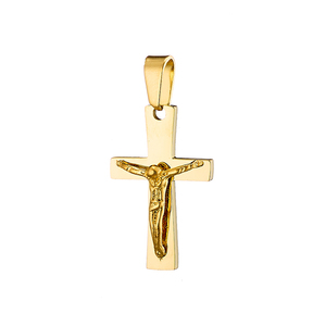 Ανδρικός σταυρός με αλυσίδα ατσάλι 316L χρυσό Art 01253 